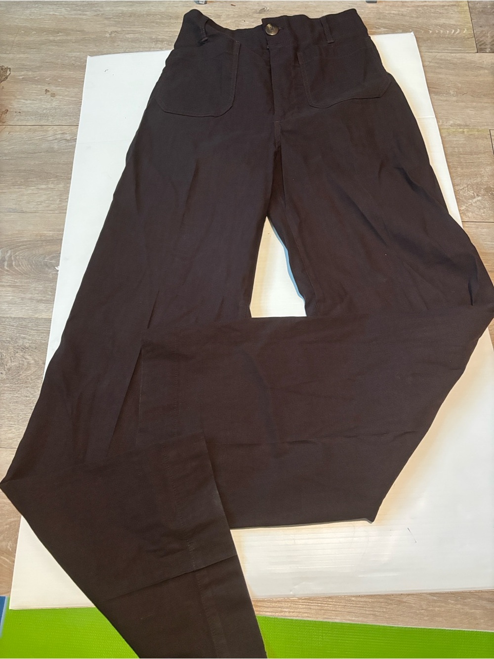 Anthropologie Maeve The Colette Pants Brown  Wide Leg High-Rise 27